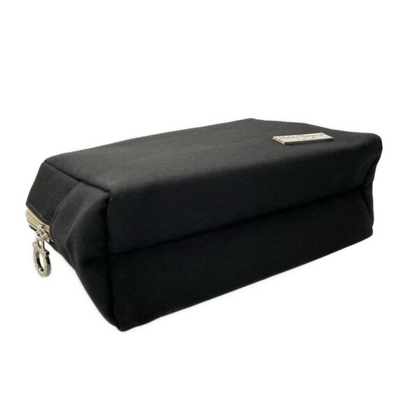 Auth Salvatore Ferragamo Gancini - Black Canvas Pouch - Picture 4 of 10